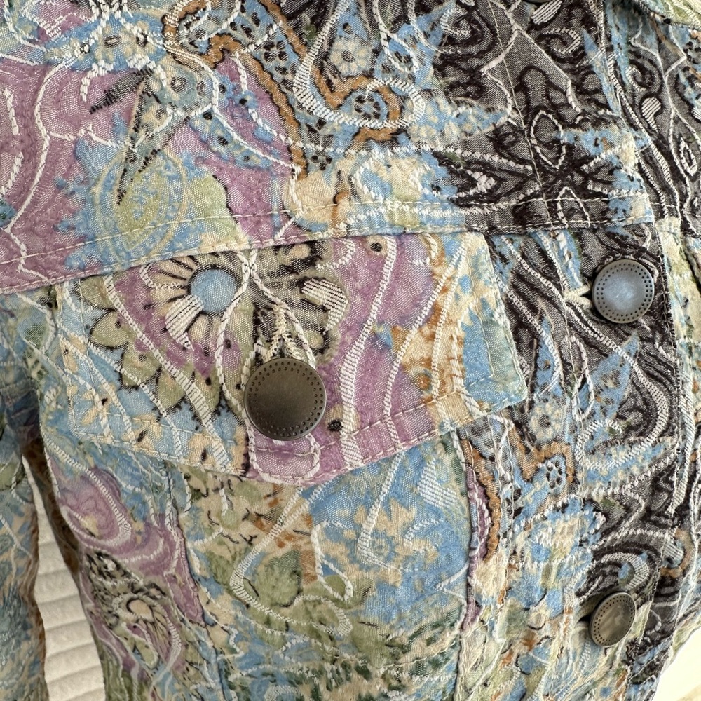 Analogy Multicolor Paisley Button-Up Jacket Size M - Picture 10 of 15